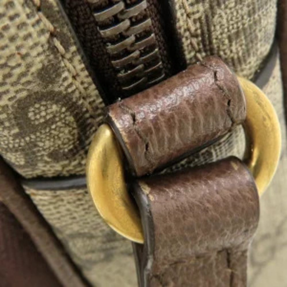 Gucci Supreme Yellow Brown Beige Leather GG Shoulder Canvas Neo Bag - Picture 6 of 9